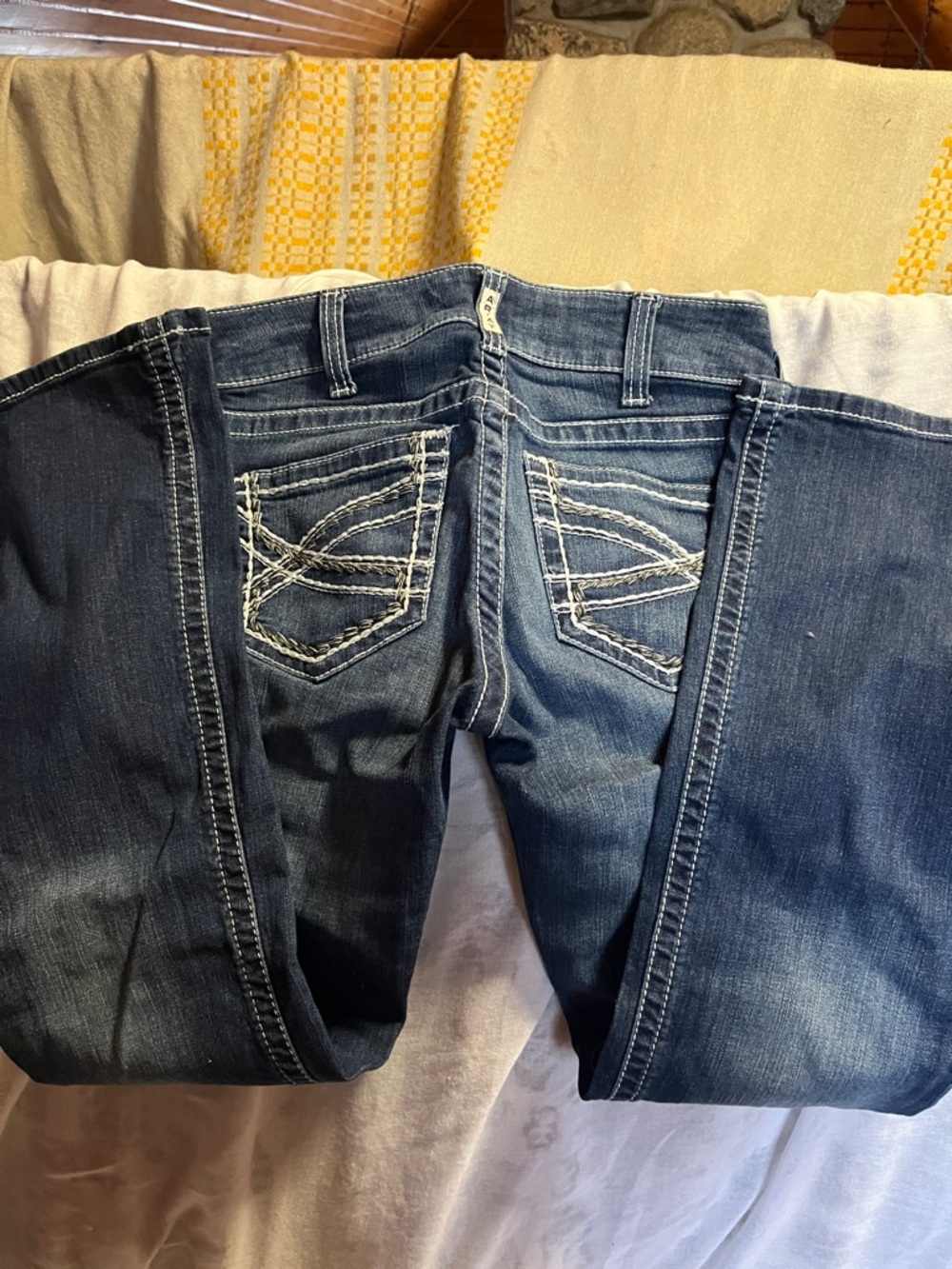 Ariat Dark Blue Bootcut Jeans with Contrast Stitching 28S